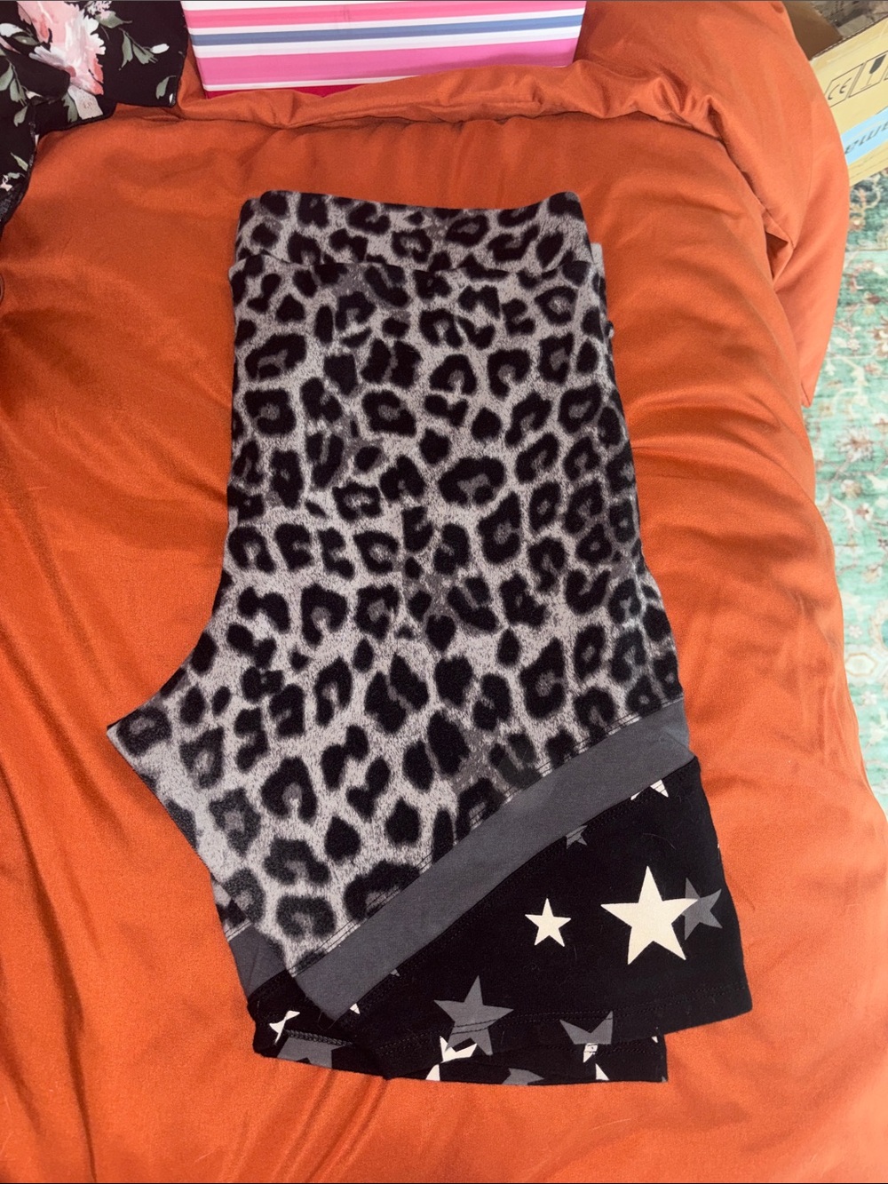 torrid Gray and Black Leopard Print biker shorts